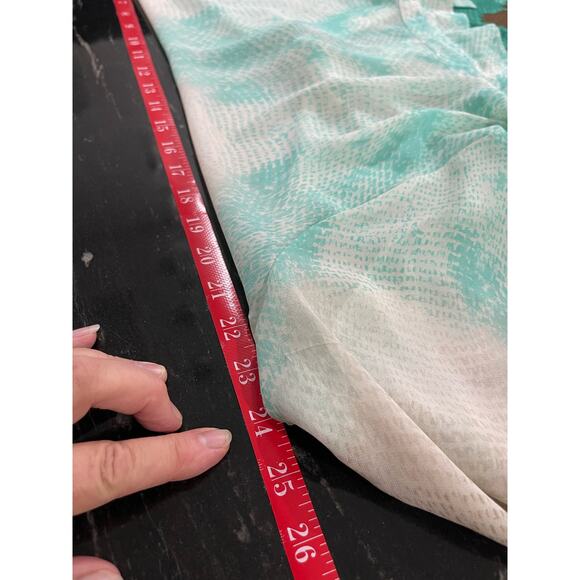 Chico’s Dress Sz 2 Tunic Sz 3 Set Faux leather halter Maxi Ombré Aqua Grey Brown - Picture 9 of 16